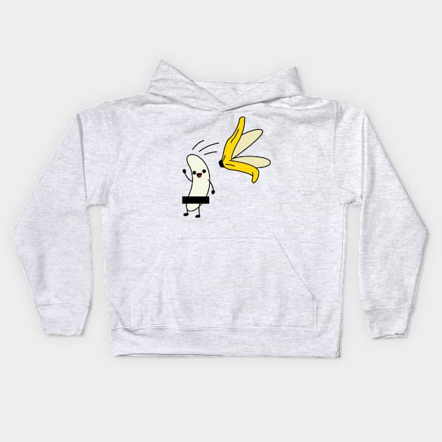 Banana Peel Shirt Kids Hoodie by redbarron